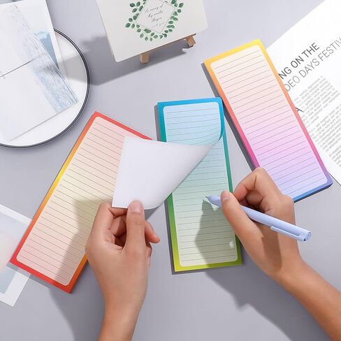 Magnetic Note pads, Grocery List Magnet Pad for Fridge, 300 Sheets Gradient Color Magnetic Fridge Notepad, to-Do Memos, Shopping List, Reminders, 8 x 3 inch in Saudi Arabia