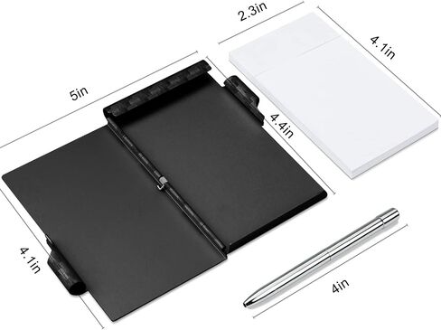 amassan Metal Pocket Notebook, Small Pocket Notepad Aluminum Note Case with Mini Metal Pen and 60-Page Sheets … (Black Stripes-1) in Saudi Arabia