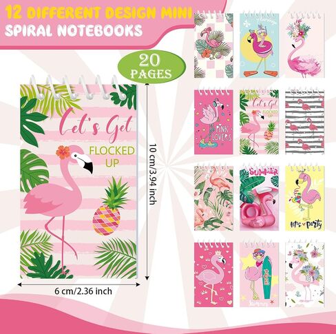 24 Pieces Flamingo Mini Notepads Summer Party Favors Hawaii Note Pads Luau Small Notebooks Tropical Spiral Memo Pad 2.36 x 3.94 Inch for Boys and Girls Student Teacher Classroom Office School Reward in Saudi Arabia