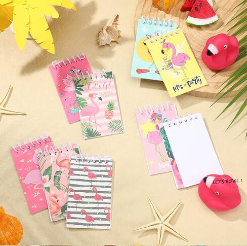24 Pieces Flamingo Mini Notepads Summer Party Favors Hawaii Note Pads Luau Small Notebooks Tropical Spiral Memo Pad 2.36 x 3.94 Inch for Boys and Girls Student Teacher Classroom Office School Reward in Saudi Arabia