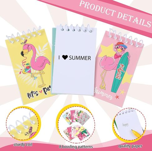 24 Pieces Flamingo Mini Notepads Summer Party Favors Hawaii Note Pads Luau Small Notebooks Tropical Spiral Memo Pad 2.36 x 3.94 Inch for Boys and Girls Student Teacher Classroom Office School Reward in Saudi Arabia