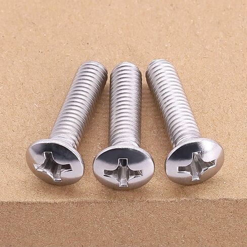 M6-1.0 × 25 مم (20 قطعة) براغي آلة فيليبس ذات الرأس البيضاوي، براغي آلة متقاطعة مع رأس غاطس مرتفع قليلاً، 304 فولاذ مقاوم للصدأ 18/8، GB820 in Kuwait