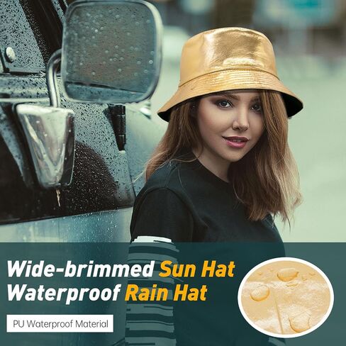 YAMEIZE Trendy Waterproof Bucket Hat - Rain Hat Double-Side Fisherman Hats Reversible Sun Hat Beach Hiking for Women Men in Saudi Arabia