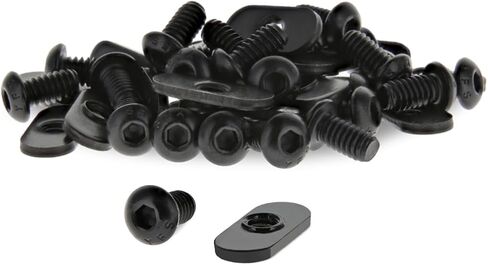 8020، 3393، 10 سلسلة بولت كومبو، 1/4-20 × 0.5 بوصة برغي غطاء مقبس رأس الزر مع شريحة في الاقتصاد T-Nut Steel Hardware 80/20 مجموعة صواميل ومسامير (25 حزمة) in Kuwait