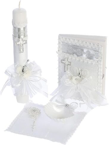 Baby Catholic Baptism Candle Set for Boys Baptismal Candles for Baptism for Girls Kit Velas para Bautizo de Niño niña in Saudi Arabia