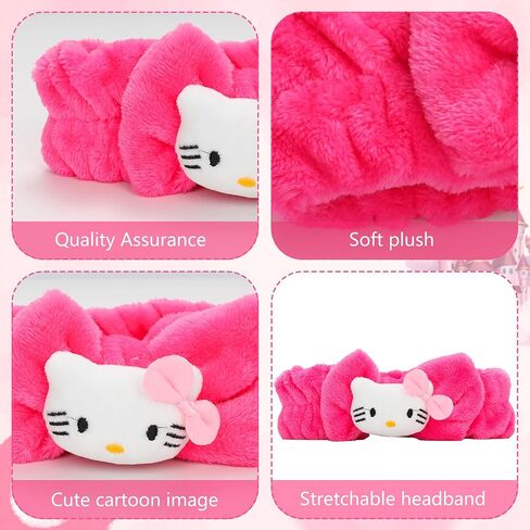 Desktop Makeup Mirror - Cartoon Cat Shape Kawaii &Vanity Mirror, Pink Plush Hello Headband, Birthday Gift for Girls Party Favor in Saudi Arabia