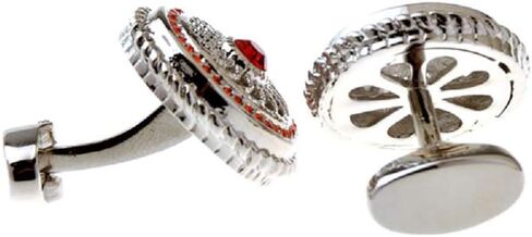 Red Crystal Fancy Design Cufflinks Pair in a Presentation Gift Box & Polishing Cloth in Saudi Arabia