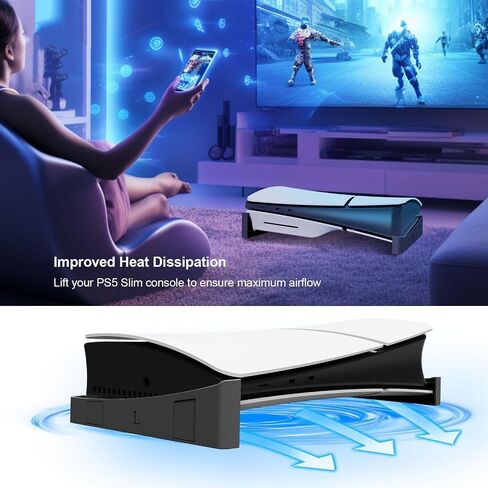 Console Holder Horizontal Bracket Stand for PS5 Base Stand for PS5 Slim Disc & Digital Editions Accessories (Retro Grey) in Saudi Arabia