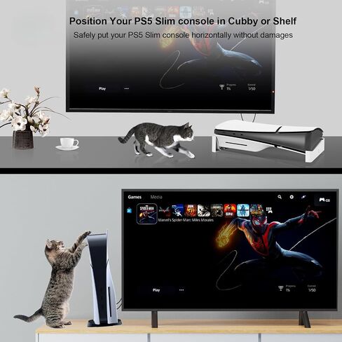 Console Holder Horizontal Bracket Stand for PS5 Base Stand for PS5 Slim Disc & Digital Editions Accessories (Retro Grey) in Saudi Arabia