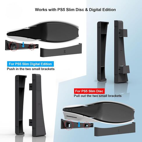 Console Holder Horizontal Bracket Stand for PS5 Base Stand for PS5 Slim Disc & Digital Editions Accessories (Retro Grey) in Saudi Arabia