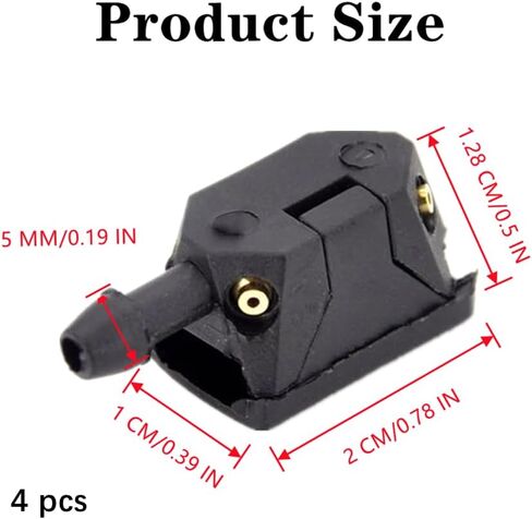 4 قطع من فوهة غسيل الزجاج الأمامي للسيارة، رشاش ممسحة زجاج أمامي عالمي، فوهات نفاثات مثبتة على الذراع، فوهات غسيل، استبدال ممسحة الزجاج الأمامي للسيارة لمعظم السيارات in Kuwait