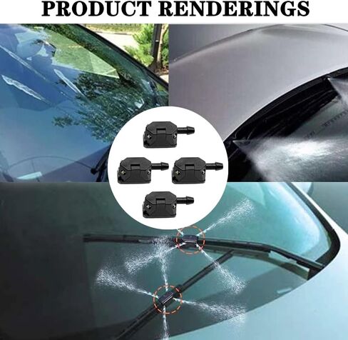 4 قطع من فوهة غسيل الزجاج الأمامي للسيارة، رشاش ممسحة زجاج أمامي عالمي، فوهات نفاثات مثبتة على الذراع، فوهات غسيل، استبدال ممسحة الزجاج الأمامي للسيارة لمعظم السيارات in Kuwait