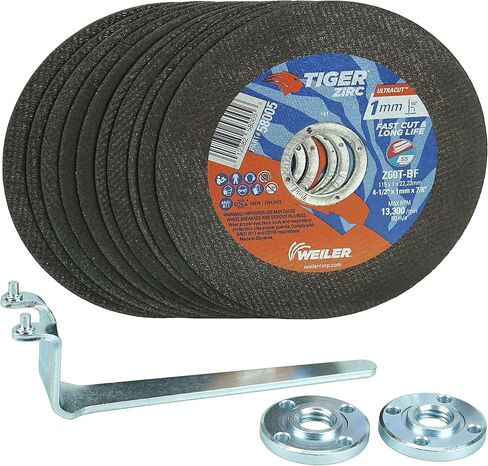 Weiler 58004 4-1/2" x 1mm Tiger ZIRC ULTRACUT النوع 1، Z60T، 7/8" A.H. in Saudi Arabia