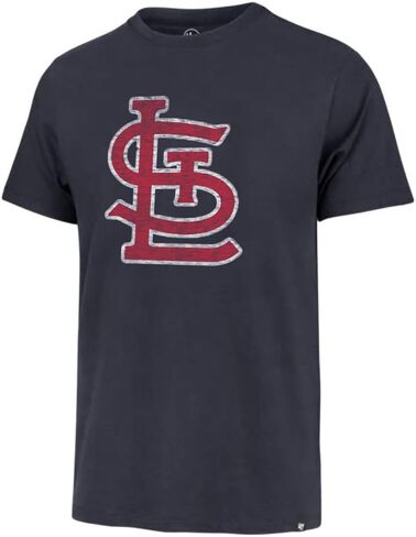 تي شيرت رجالي من MLB بطبعة متعثرة بلون الفريق وشعار أساسي وعلامة كلمة (St Louis Cardinals Navy، مقاس XX-Large) in Saudi Arabia