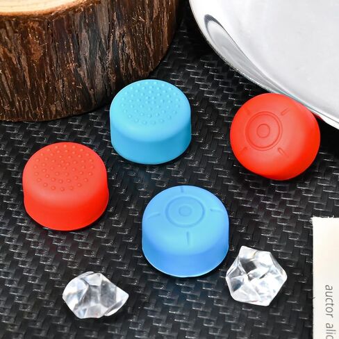 قبعات DLseego Thumb Grips لمشغل Playstation Portal Remote Player، حماية كاملة مضادة للانزلاق ومضادة للخدش ومضادة لبصمات الأصابع وغطاء غطاء على شكل زر كرتوني 4 أغطية عصا الإبهام - أحمر وأزرق in Kuwait