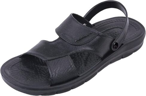 صندل رجالي مفتوح من الأمام باللون الأسود من العلامة التجارية Starbay مقاس 8 in Kuwait