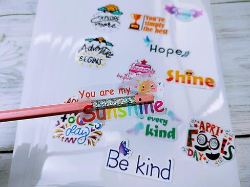 20 Sheets Crystal Clear Printable Vinyl Sticker Paper ONLY For Laser Printer 8.5x11 inch 100% Transparent Self-Adhesive Paper Waterproof Sticker Paper in Kuwait