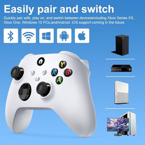 وحدة تحكم Xbox One من SANGDER، وحدة تحكم Xbox اللاسلكية متوافقة مع Xbox One/One S/One X/One Series X/S، وحدة تحكم لاسلكية Windows PC.2.4 جيجا هرتز لأجهزة Xbox one مع مقبس سماعة رأس صوت 3.5 مم، أبيض in Kuwait