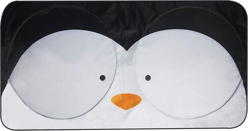 FH Group Medium Foldable Penguin Print Car Windshield Sun Shade - Portable Reflective Sun Visor for Sedans, SUVs, and Trucks Black in Saudi Arabia
