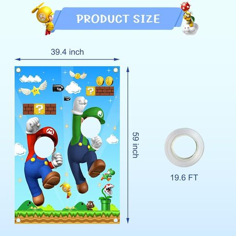 لافتة باب صورة ماريو، لافتة تصوير فوتوغرافي لوجه ماريو، خلفية لوازم حفلات أعياد الميلاد in Kuwait