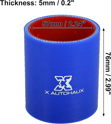 X AUTOHAUX 3.5 بوصة ID 2.99 بوصة طول مستقيم سيليكون المخفض خرطوم سيليكون خرطوم مقرنة أنبوب المبرد الأزرق لأنابيب مدخل المبرد الداخلي للسيارة in Saudi Arabia