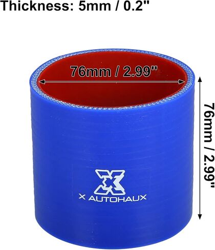 X AUTOHAUX 3.5 بوصة ID 2.99 بوصة طول مستقيم سيليكون المخفض خرطوم سيليكون خرطوم مقرنة أنبوب المبرد الأزرق لأنابيب مدخل المبرد الداخلي للسيارة in Saudi Arabia