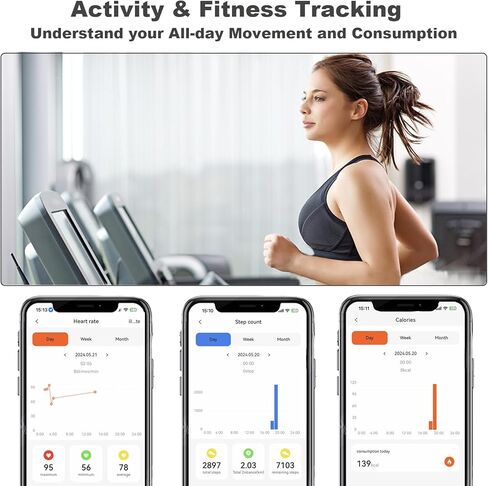 حلقة ذكية لتتبع الصحة، بدون اشتراك، متتبع النوم، حلقة تتبع اللياقة البدنية يمكن ارتداؤها (ذهبي وردي، 10) in Kuwait