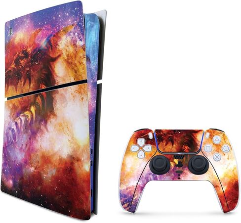 غلاف MightySkins متوافق مع وحدة التحكم Playstation 5 Slim Disk Edition فقط - Dragon Nebula | غطاء ملتف واقٍ ومتين وفريد ​​من نوعه من الفينيل | سهل التطبيق | صنع في الولايات المتحدة الأمريكية in Kuwait