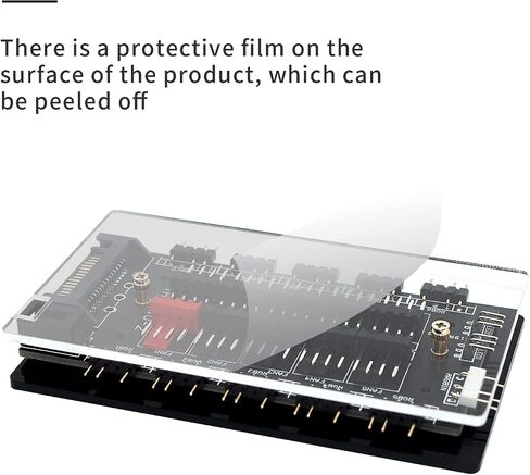 ARGB Fan Hub 10 Ports PWM Addressable ARGB Fan Splitter 5V/3Pin for SATA Power Supply + Motherboard Control, 4 Magnetic BackPlane, Black in Saudi Arabia
