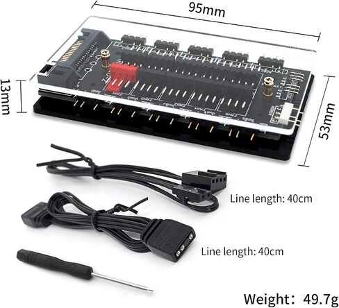 ARGB Fan Hub 10 Ports PWM Addressable ARGB Fan Splitter 5V/3Pin for SATA Power Supply + Motherboard Control, 4 Magnetic BackPlane, Black in Saudi Arabia