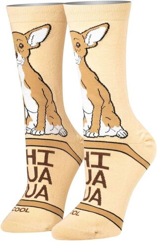 Novelty Crew Dress Sock, Women's, Animals, Dogs and Puppies, Funny Silly Cute in Kuwait