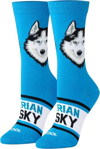 Novelty Crew Dress Sock, Women's, Animals, Dogs and Puppies, Funny Silly Cute in Kuwait