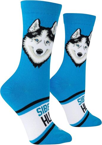 Novelty Crew Dress Sock, Women's, Animals, Dogs and Puppies, Funny Silly Cute in Kuwait