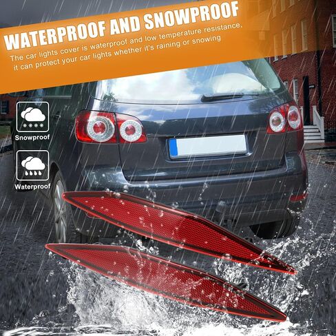 X AUTOHAUX 1 زوج المصد الخلفي الأيمن العاكس غطاء خفيف 5G0945105 5G0945106 لفولكس واجن جولف 1.8L M/T S Hatchback 2015 أحمر in Saudi Arabia