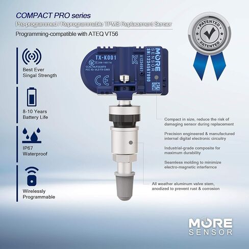جهاز استشعار ضغط الإطارات المضغوط من سلسلة PRO 315 ميجاهرتز TPMS | مبرمجة مسبقًا لاختيار أكثر من 35 طرازًا من العلامات التجارية اليابانية | استبدال 42607-08010 | المشبك | KX-S011 in Saudi Arabia