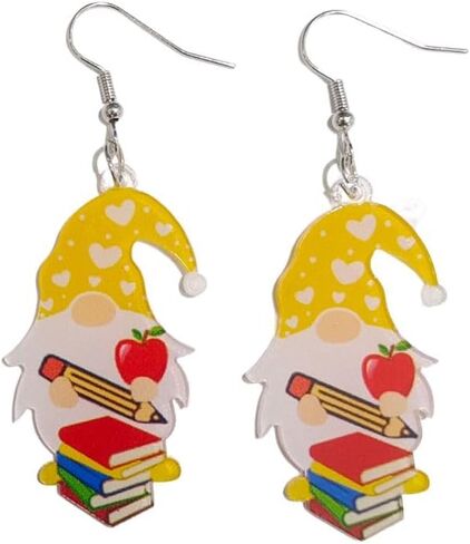 Acrylic Apple Pencil Book Coffee Drop Dangle Earrings Back to School Gifts Teacher's Day Jewelry for Teachers Students First Day of School Appreciation in Saudi Arabia