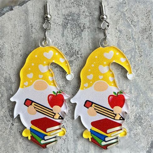 Acrylic Apple Pencil Book Coffee Drop Dangle Earrings Back to School Gifts Teacher's Day Jewelry for Teachers Students First Day of School Appreciation in Saudi Arabia