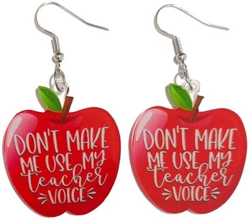 Acrylic Apple Pencil Book Coffee Drop Dangle Earrings Back to School Gifts Teacher's Day Jewelry for Teachers Students First Day of School Appreciation in Saudi Arabia