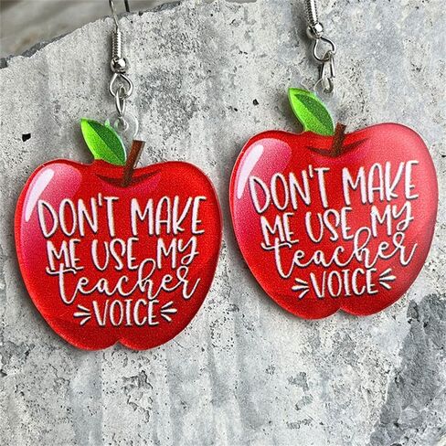 Acrylic Apple Pencil Book Coffee Drop Dangle Earrings Back to School Gifts Teacher's Day Jewelry for Teachers Students First Day of School Appreciation in Saudi Arabia