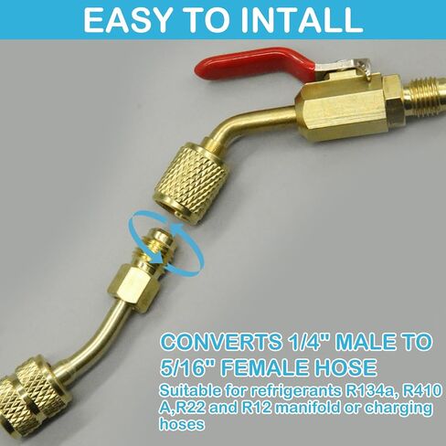 21Pcs Small Split Adapter Kit, R410A Adapter R410A Refrigerant Low Loss Fittings HVAC for R410A R134A R12 R22 Refrigerant, Air Conditioning Refrigerant Angled Ball Valve 1/4 Inch for Split System in Saudi Arabia