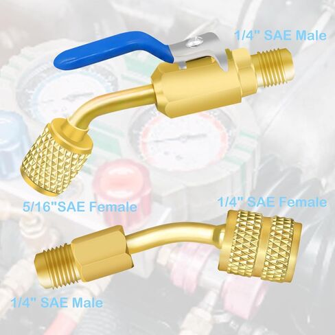 21Pcs Small Split Adapter Kit, R410A Adapter R410A Refrigerant Low Loss Fittings HVAC for R410A R134A R12 R22 Refrigerant, Air Conditioning Refrigerant Angled Ball Valve 1/4 Inch for Split System in Saudi Arabia