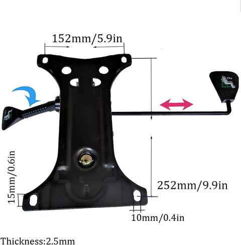 Heavy Duty Office Chair Tilt Control Mechanism9.9 * 5.9in，Multi-Angle Arbitrary Locking， for Computer,Gaming Chair Replacement Parts. in Saudi Arabia