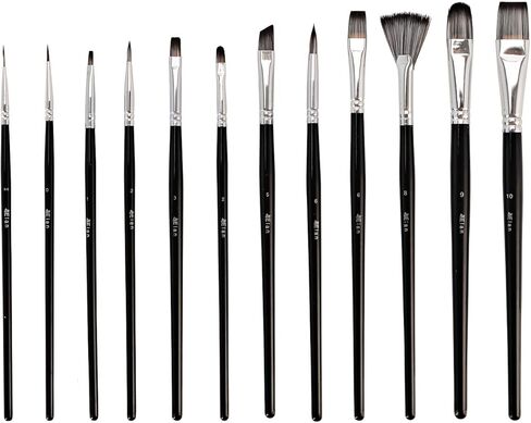Elan Detail Paint Brush Set, 12 Oil Paint Brushes for Acrylic Painting, Small Paint Brush Fine Detail Set, Watercolor Brushes Set, Artist Brushes, Art Brushes, Acrylic Paint Brushes Set Paint Set in Kuwait