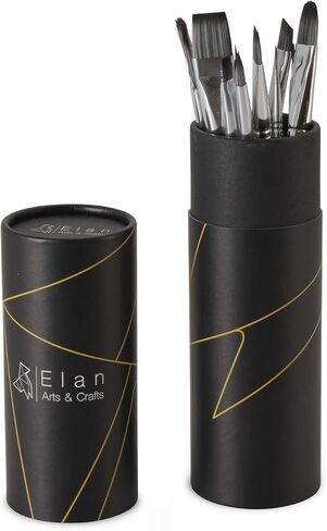 Elan Detail Paint Brush Set, 12 Oil Paint Brushes for Acrylic Painting, Small Paint Brush Fine Detail Set, Watercolor Brushes Set, Artist Brushes, Art Brushes, Acrylic Paint Brushes Set Paint Set in Kuwait