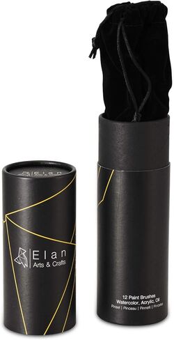 Elan Detail Paint Brush Set, 12 Oil Paint Brushes for Acrylic Painting, Small Paint Brush Fine Detail Set, Watercolor Brushes Set, Artist Brushes, Art Brushes, Acrylic Paint Brushes Set Paint Set in Kuwait