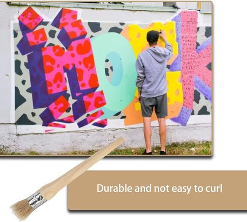 3 قطع فرشاة طلاء مستديرة بشعيرات طبيعية، مجموعة فرشاة شمع طلاء الطباشير، فرشاة طلاء الأثاث للمشاريع اليدوية DIY ديكور المنزل (20 مم 25 مم 30 مم) in Kuwait