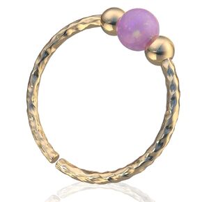 Gold Helix Piercing - White 3 mm Opal Cartilage Jewelry hoop - 14K Gold Filled 20g Opal Cartilage Hoop Earring For Woman