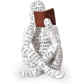 Modern Reading Woman Figurine - Home Decor Pulp Thinker Statue, Bookworms Abstract Sculpture Decoration for Home, Office, Living Room (B)