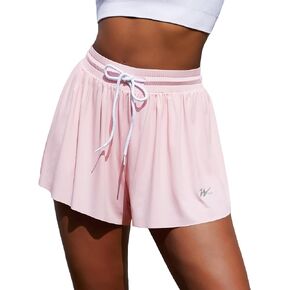 Womens Flowy Athletic Shorts Workout Running Butterfly Shorts Gym Yoga Comfy Summer Cute Shorts with Inner Pockets