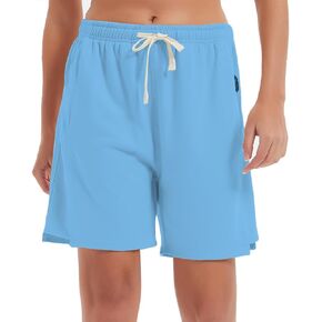 Women's Lightweight Drawstring Bermuda Shorts for Women with 3 Pockets Gym Golf Workout
